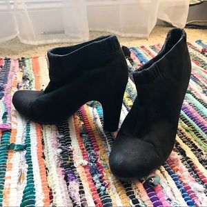 Black heeled ankle boots (size 6.5)